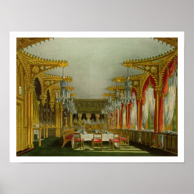 Gothic Dining Room i Carlton House från Pyne" Poster (Framsidan)
