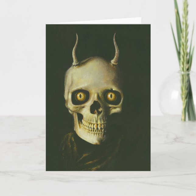 Gothic Djävulen Skull Hälsning-kort Kort (Framsida)