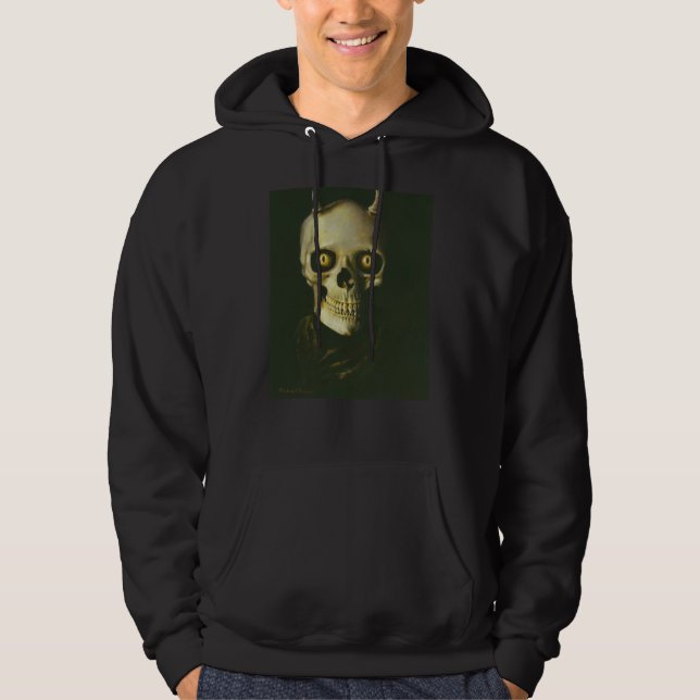 Gothic Djävulen Skull Hoodie (Framsida)