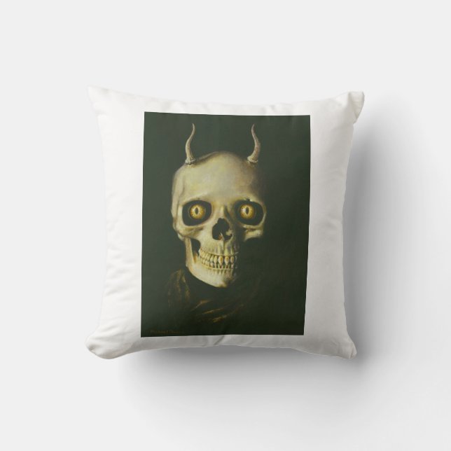 Gothic Djävulen Skull Pillow Kudde (Framsida)