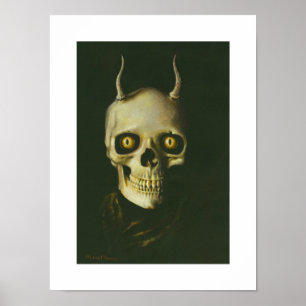Gothic Djävulen Skull Skriv ut Poster