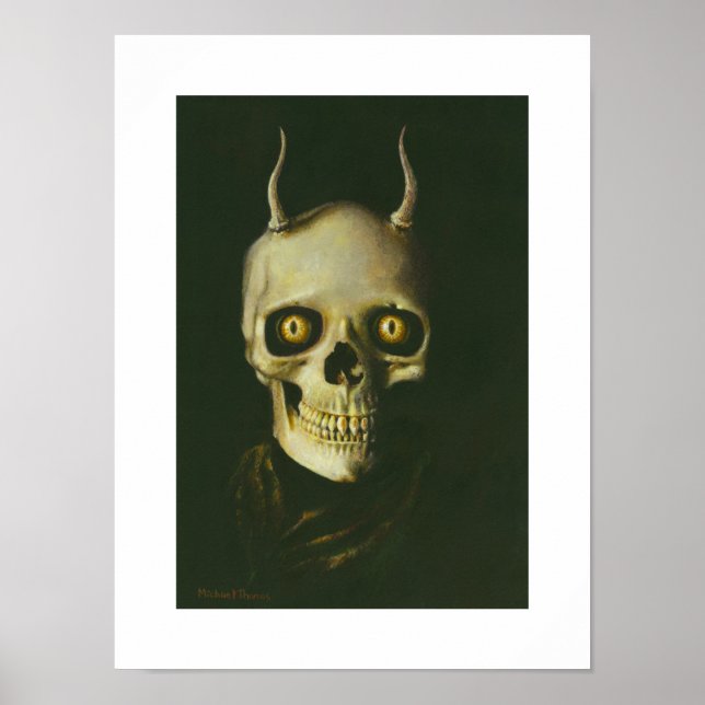 Gothic Djävulen Skull Skriv ut Poster (Framsidan)