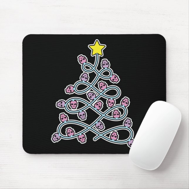 Gothic Döskallar Julgran Mousepad Musmatta (Med mus)
