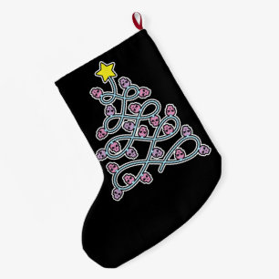 Gothic Döskallar Julgran Stocking Stor Julstrumpa