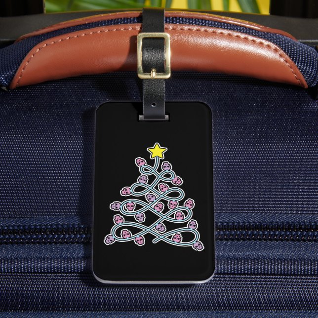 Gothic Döskallars Julgran Luggage Tag Bagagebricka (Framsida Insitu 2)