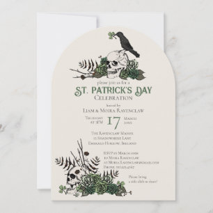 Gothic Döskallars och Klöver St Patrick's Firande Inbjudningar