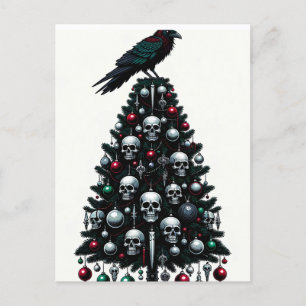 Gothic Döskallars och Raven Julgran Vykort