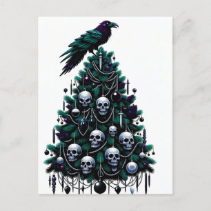 Gothic Döskallars och Raven Julgran Vykort