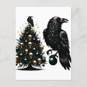Gothic Döskallars och Ravens Julgran Vykort