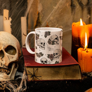 Gothic Döskallars och Ro Halloween Kaffemugg