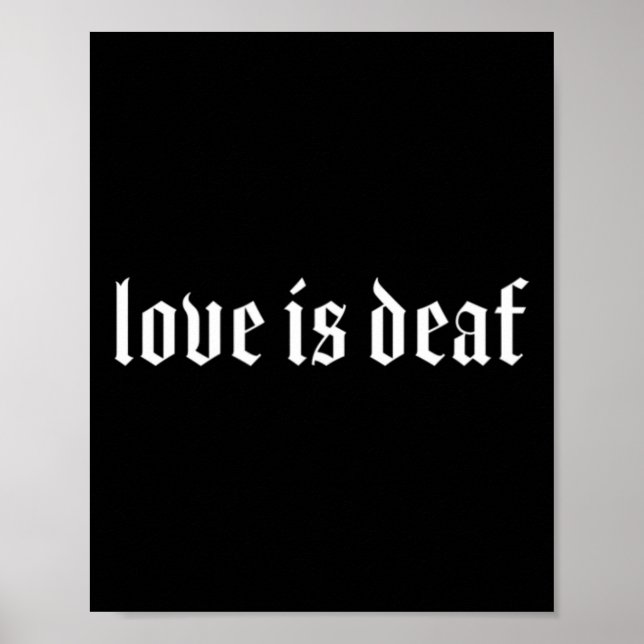 Gothic Döv ASL Hand Gesture Döv Hearing Loss Awa Poster (Framsidan)