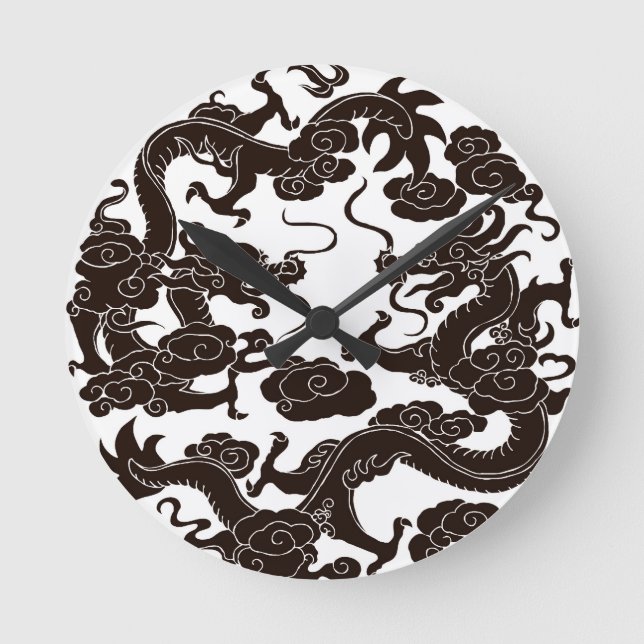 Gothic Dragon Clock Rund Klocka (Framsida)