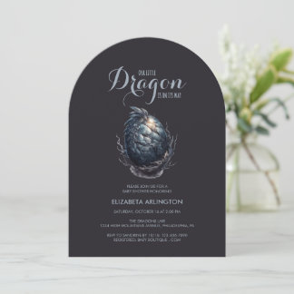 Gothic Dragon Egg Baby Shower Inbjudningar