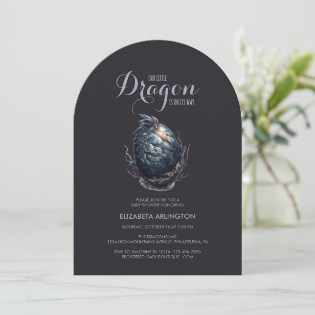Gothic Drakägg Baby Shower Inbjudningar (Stående Fram)