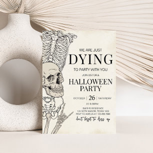 Gothic Dying till Party Skeleton Halloween fest Inbjudningar