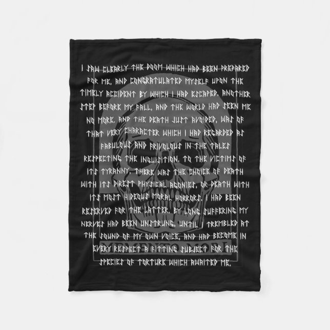 Gothic Edgar Allan E Memento Mori Skull Halloween  Fleecefilt (Framsidan)