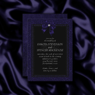 Gothic Elegance Amethyst Lila Bow Mörk Moody Inbjudningar