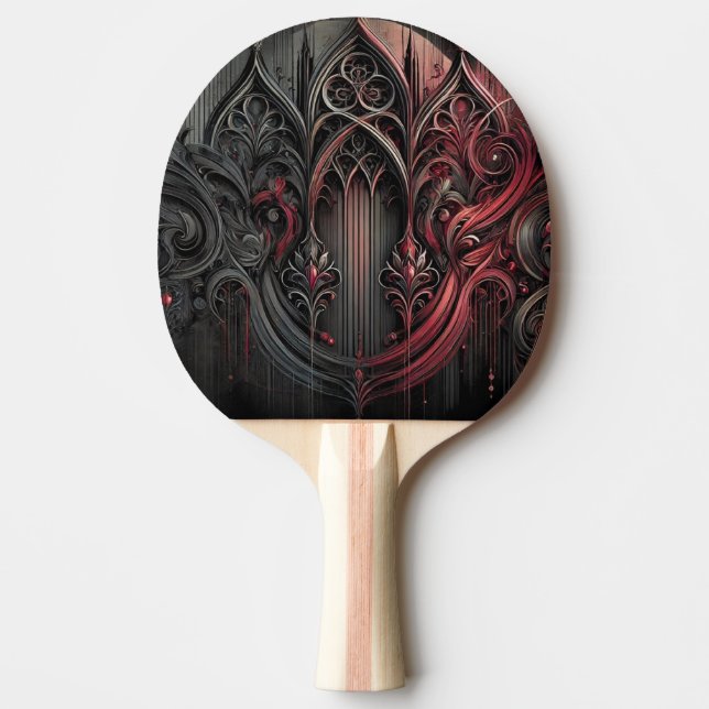 Gothic Elegance Bordtennisracket – Invecklad Cu (Framsidan)
