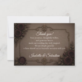 Gothic Elegance Bröllop Tack Kort