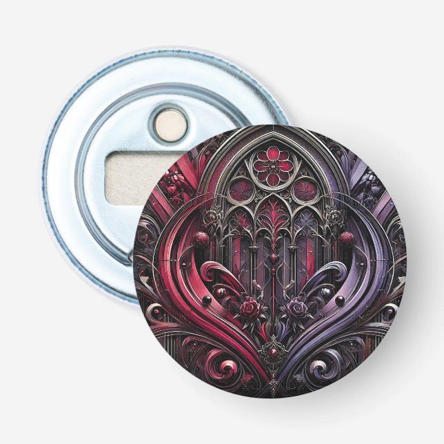 Gothic Elegance Button Bottle-öppnare Flasköppnare (Framsidan)