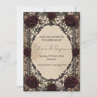 Gothic Elegance: Inbjudan till Vintage bröllop