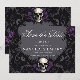 Gothic Elegance Lila Boho Skull sparar datumet Spara Datumet