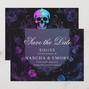 Gothic Elegance Lila Boho Skull sparar datumet Spara Datumet
