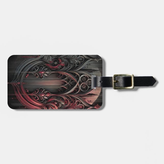 Gothic Elegance Luggage Tag Bagagebricka (Horisontell Framsida)