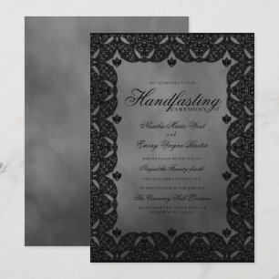 Gothic Elegance Medieval Black Snöre Handasting Inbjudningar