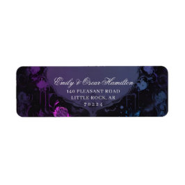 Gothic Elegance Purple Boho Rose Return Address Returadress Etikett