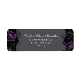 Gothic Elegance Purple Boho Rose Return Address Returadress Etikett