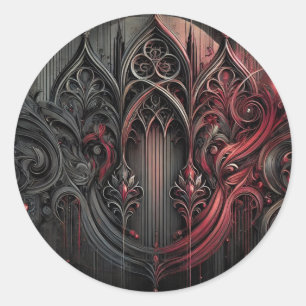 Gothic Elegance Round Sticker Runt Klistermärke