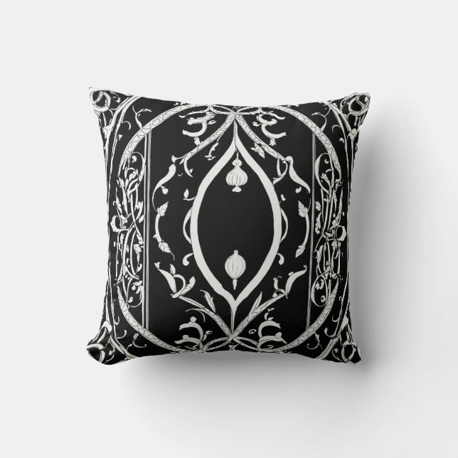 Gothic Elegance: Serpentine Line Art Pillow Design Kudde (Framsida)