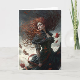 Gothic Elegance, Windblown Victorian Notecard Anteckningskort