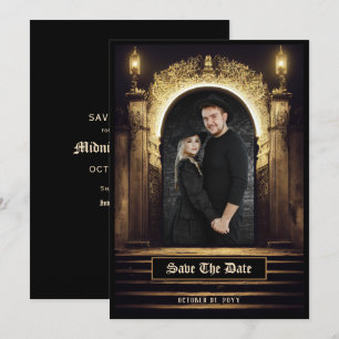 Gothic Elegant Photo Save Date Spara Datumet
