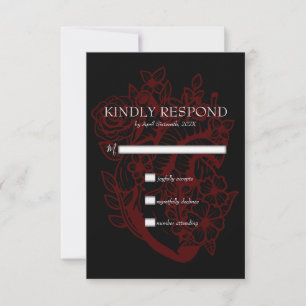 Gothic Elegant Red Heart Bröllop HandfasteOSA OSA Kort