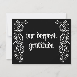 Gothic Eleganta Rosor Bröllop Tack Kort