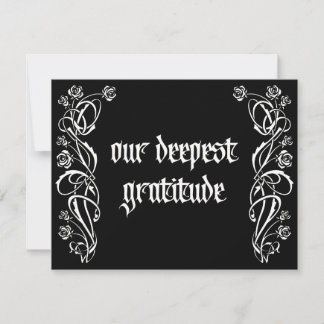 Gothic Eleganta Rosor Bröllop Tack Kort