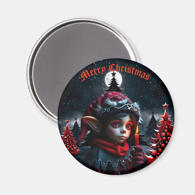 Gothic Elf magi under fullt måne. Magnet (Front/Back)