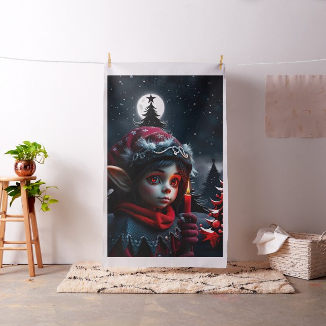 Gothic Elf magi under fullt måne. Tyg (In Situ)