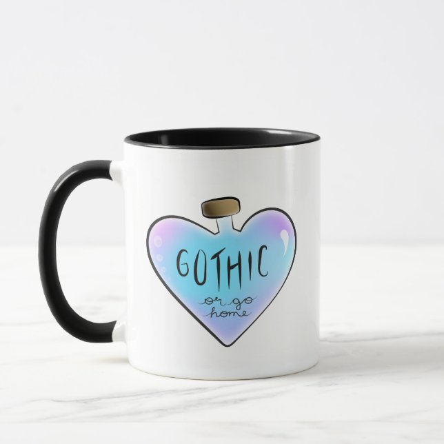 Gothic eller Go Home Mugg (Lila/Blue) (Vänster)