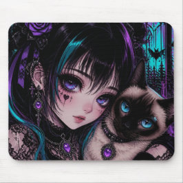 Gothic Emo | Anime Tjej & Katt Musmatta