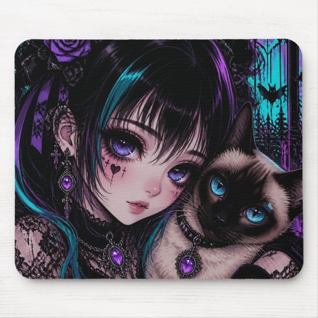 Gothic Emo | Anime Tjej & Katt Musmatta (Framsidan)