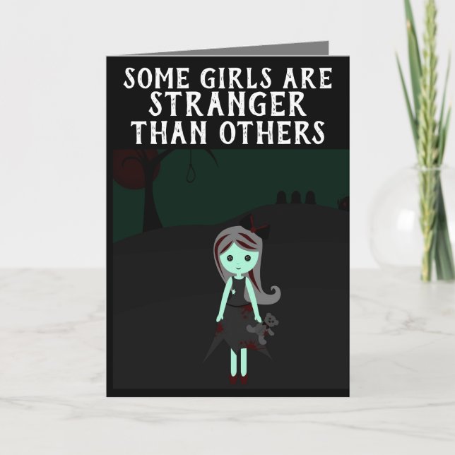 GOTHIC EMO BIRTHDAY GIRL GREETCARDS KORT (Framsida)