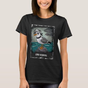 Gothic Emo Fiskmås Mörk och Edgy melankolvibe T Shirt