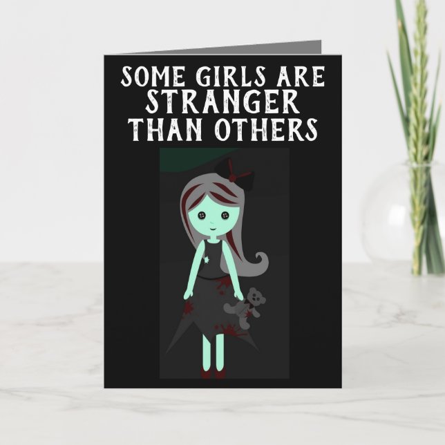 GOTHIC EMO GIRL TWISTED HEJ CARDS KORT (Framsida)