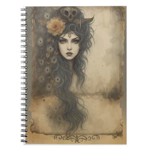 Gothic Enchantress Notebook Anteckningsbok (Framsidan)