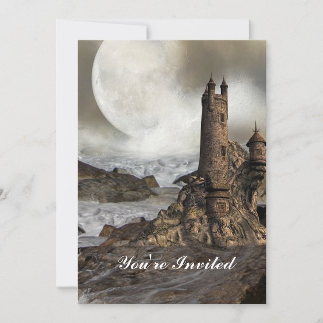 Gothic Europe medeltida Fantasy renaissance Castle Inbjudningar (Framsida)