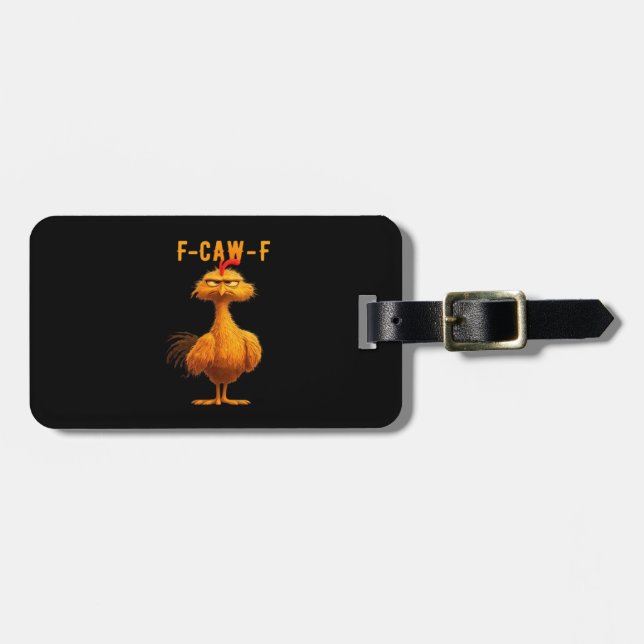 Gothic F-Caw-F Crow Funny Humor Bagagebricka (Horisontell Framsida)