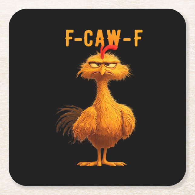 Gothic F-Caw-F Crow Funny Humor Underlägg Papper Kvadrat (Framsidan)